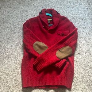 Red Sweater with Elbow Patches